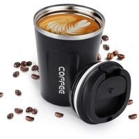 Tasse à café isolée, tasse à café réutilisable Welltop Tasse de voyage portable en acier inoxydable 380 ml / 13 oz