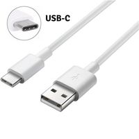 [Compatible Samsung Galaxy A3-A5-2017-A8-A9-2018] Cable Type USB-C Chargeur Blanc Port Micro USB 1 Metre [Phonillico®]