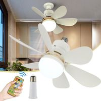 Ventilateur de plafond - ROLEADER - avec LED lampe et télécommande - 3 vitesses vent - Douille E27 et rallonge - 30W