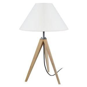 LAMPE A POSER TOSEL Lampe à poser 1 lumière - luminaire intérieur - tissu  écru - Style inspiration nordique - H54cm L30cm P30cm