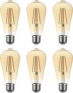 AMPOULE - LED Lot de 6 ampoules LED E27 à filaments vintage ST64
