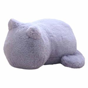 Coussin Peluche Chat Géant - 70cm Gris - Doudou Décoratif Et Câlin Pour Enfants Et Adultes