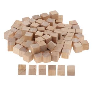PUZZLE Puzzle,Cubes carrés en bois non finis,100 pièces,p