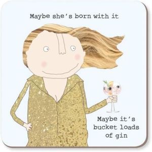 GIN Bucket Gin Illustrated Coaster[u5562]