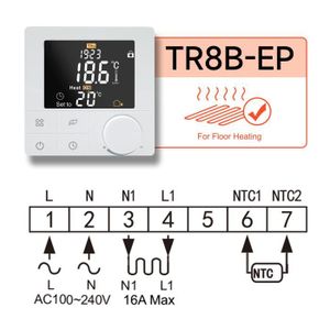 PLANCHER CHAUFFANT Tr8b-ep - Thermostat de chauffage 110 220V, pour s