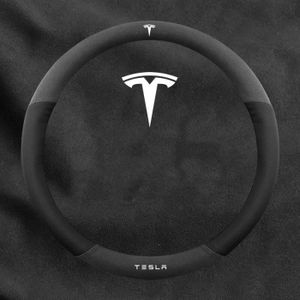 Housse De Volant Pour Tesla Model 3 Model Y 2017-2023, Couverture De Volant  En Fibre De Carbone Grip Coustom Fit Pour Tesla [u2295] - Cdiscount Auto