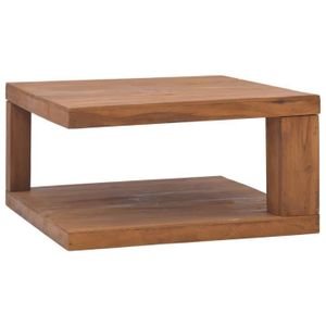 TABLE BASSE Table basse - Bois de teck solide - Style Ethnique - Rectangulaire - Marron - 65x65x33 cm