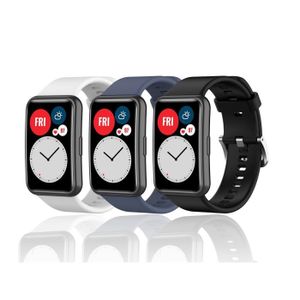 Turnwin Lot de 3 compatibles avec les bracelets Huawei Watch Fit, bracelet  sport de remplacement en silicone souple léger et respirant