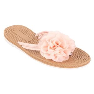 AIREE FAIREE Sac de Plage Femme 46 x 33 cms Tongs Motif de Fleur Serviette de Plage 75 x 150 cms