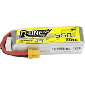 Tattu 3S Lipo Battery 11.1V 650mAh 95C Soft Case R-Line Lipo Battery Pack avec connecteur XT30 pour UAV Drone FPV Racing RC Quadcopter multirotor de Taille 100 à 180 