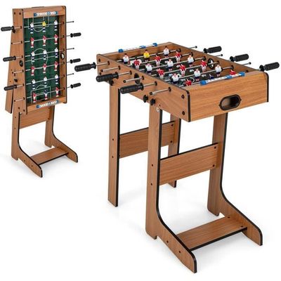 Relaxdays – Mini Babyfoot De Table 69 X 37 Cm – 6 Barres, 3 Joueurs Par Barre – Compteur 0-9 – Pour Enfants Et Adultes – Jeu De Voyage – Vert Et Marron