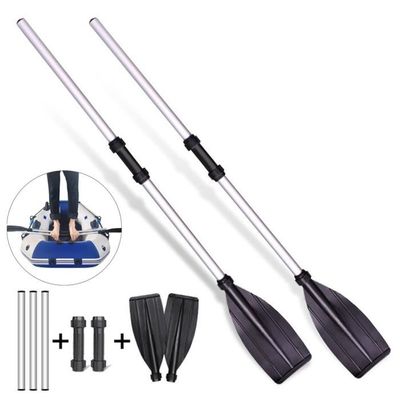 Lot De 2 Pagaies Télescopiques En Alliage Alu – Longueur Réglable, Démontables – Kayak, Canoë, Bateau De Pêche – Charge Max 30 Kg