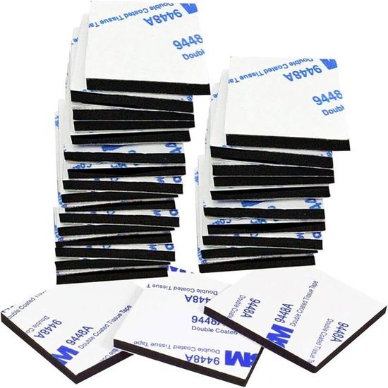 Kinoco - 20 Autocollants Double Face Extra Forts - Adhésif Puissant Pour Fixer Sans Percer - Maison, Déco & Bricolage - Rectangles 5x3 Cm