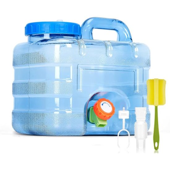 Lot De 2 Bidons Pliables 20L – PVC Sans BPA – Robinet Et Poignée – Pour Camping, Pique-Nique, Randonnée – Pliable 27x26x5cm