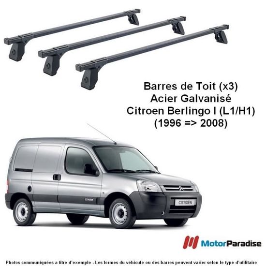 Barres de Toit Citroen Berlingo 1996-2003 Barres de Toit AIR-1 Railing  Porte-Bagages de voiture NOIR - Cdiscount Auto