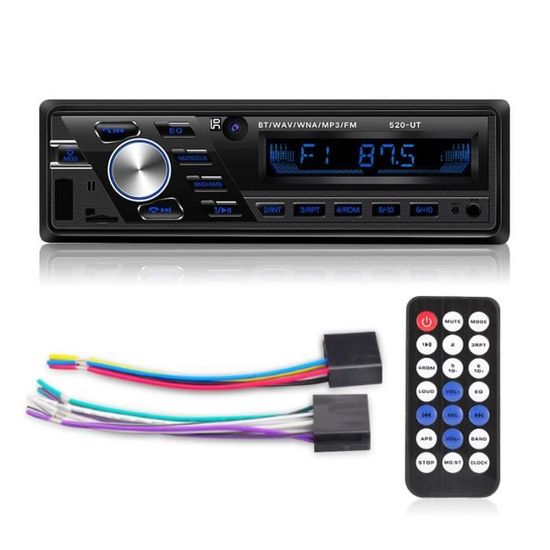 12v Autoradio 12V-24V, Bluetooth, 1din, lecteur stéréo, téléphone, Interface AUX ISO, MP3, FM, USB, radio, té