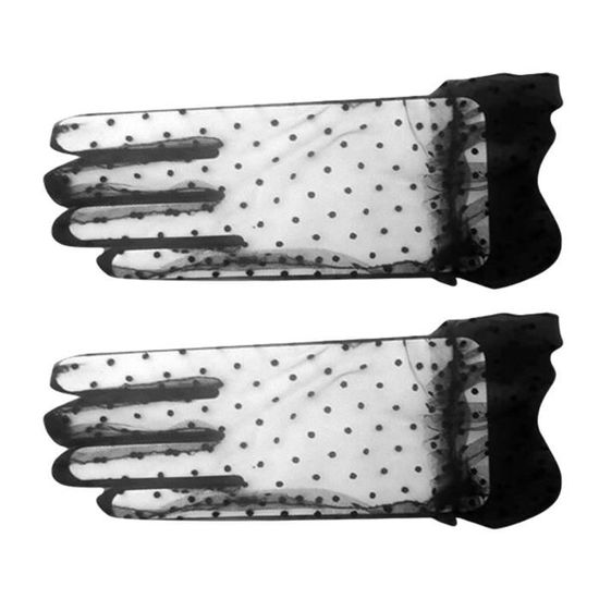Sibba Gants De Cosplay Noirs Sans Doigts Longs En Dentelle Et Satin Moufles Pour F Te D 039 Op W 1113753