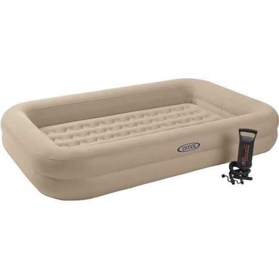 Lit De Voyage Gonflable Intex Pour Enfant 3-6 Ans - Floqué Et Confortable | Avec Gonfleur Manuel