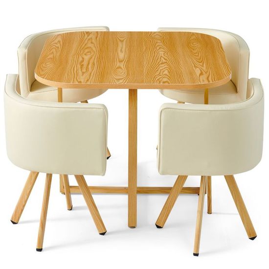 Table Et Chaises Scandinaves Oslo Gris Et Chêne