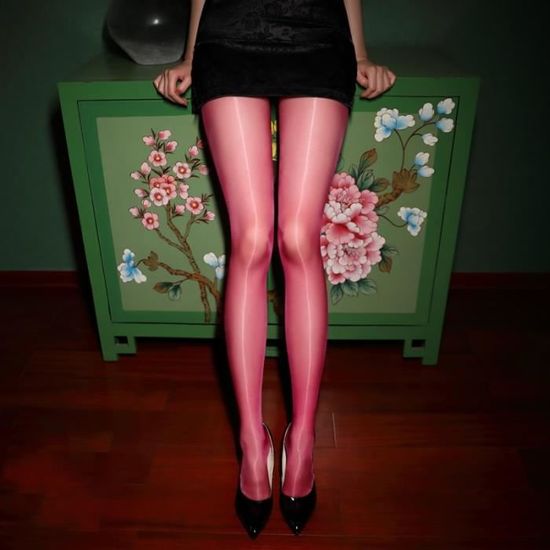 Collants Sans Couture Femme Effet Huilé - Lingerie De Sport, Corset Avec Porte-jarretelles - Taille Unique Extensible