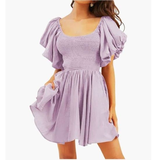 Robe À Manches Bouffantes Pour Femme Robes De Bal De Soirée À Col Carré ...