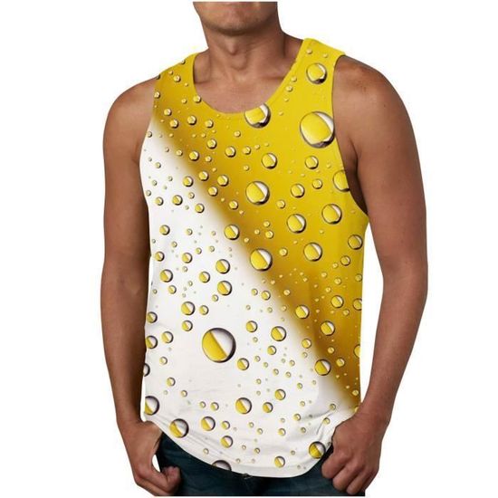Débardeur Hawaïen Pour Homme - T-shirt D'été Sans Manches - T-shirt De Sport Décontracté En Coton Léger - Maillot De Corps Léger - T-shirt De Fitness à Bretelles - T-shirt De Vacances