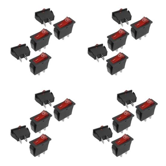 Lot De 5 Interrupteurs à Bascule Avec Voyant Néon - 250V 15A/30A - Uxcell