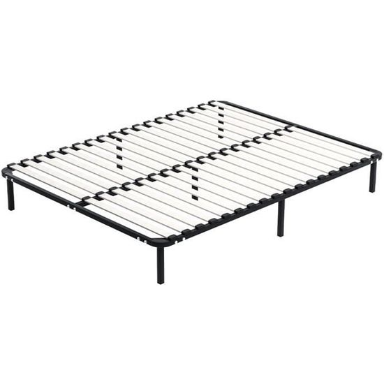 STANEW Sommier à Lattes sur Pieds7 Pieds Inclus Lit (18 Lattes, 140x190) Cdiscount Maison