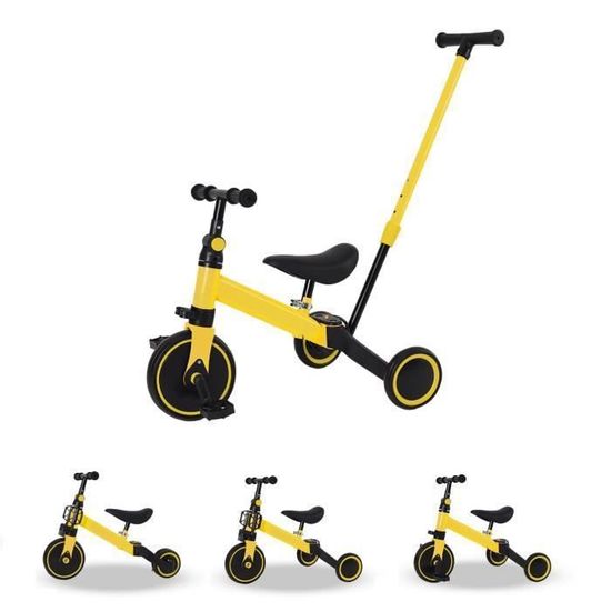Tricycle Enfant 6 En 1 Avec Poignée De Poussée, Capote, Harnais De Securite 5 Points Rangement Reposepieds Et Frein Pour Les Enfants De 1 A 5 Ans Violet 93102975