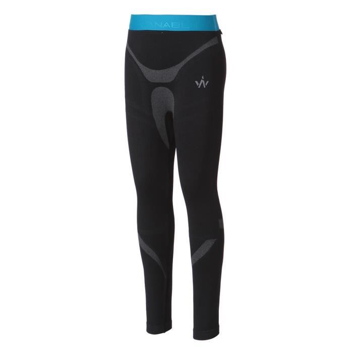 WANABEE Sous vetement bas de randonnee Enfant Noir Cdiscount Sport