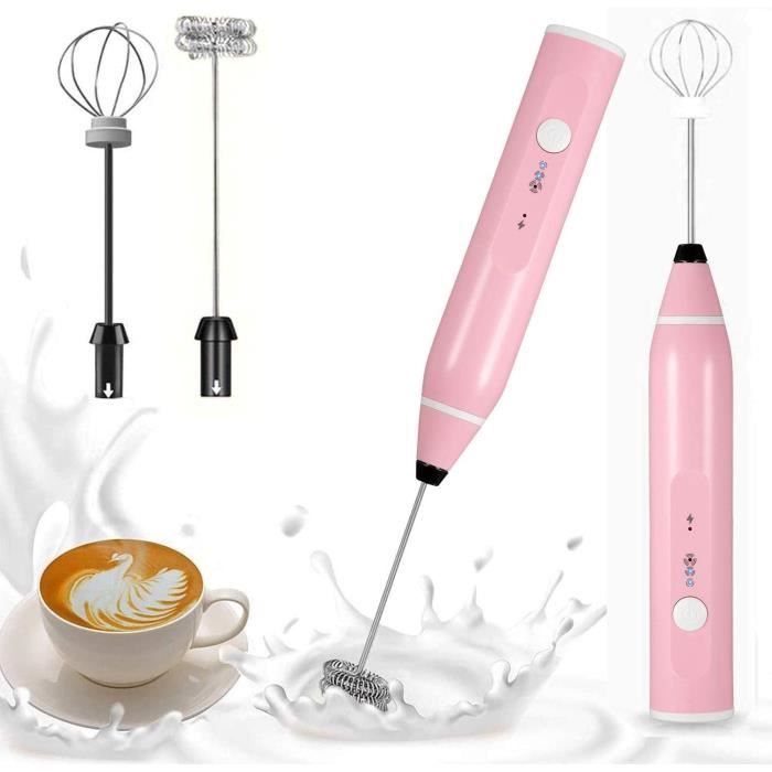 Mousseur à lait électrique - Fouet émulsionneur à Lait USB - Mousseurs à lait à main Rechargeable par USB pour Café Latte Cappuccino