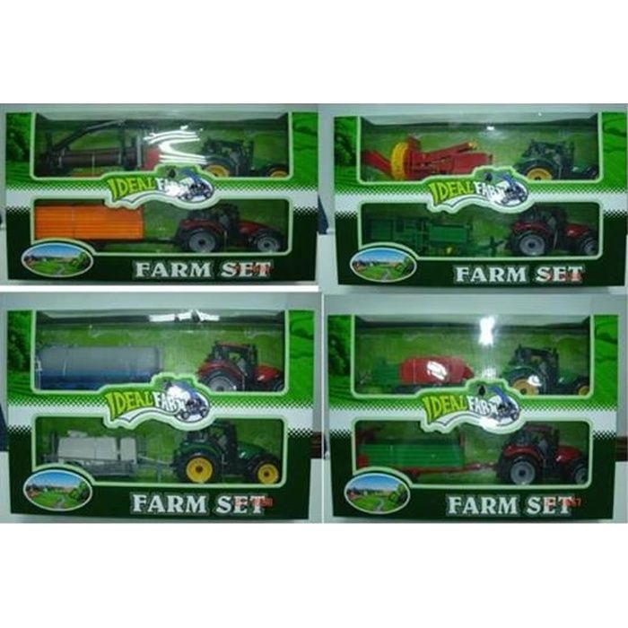 Coffret 2 tracteurs + remorque