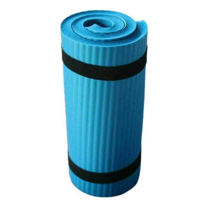 Tapis de Yoga et Fitness, Extra Epais 15 mm, 60x25 cm, Parfait pour des Exercices au Sol Camping Gym Stretching Abdominaux - BLEU