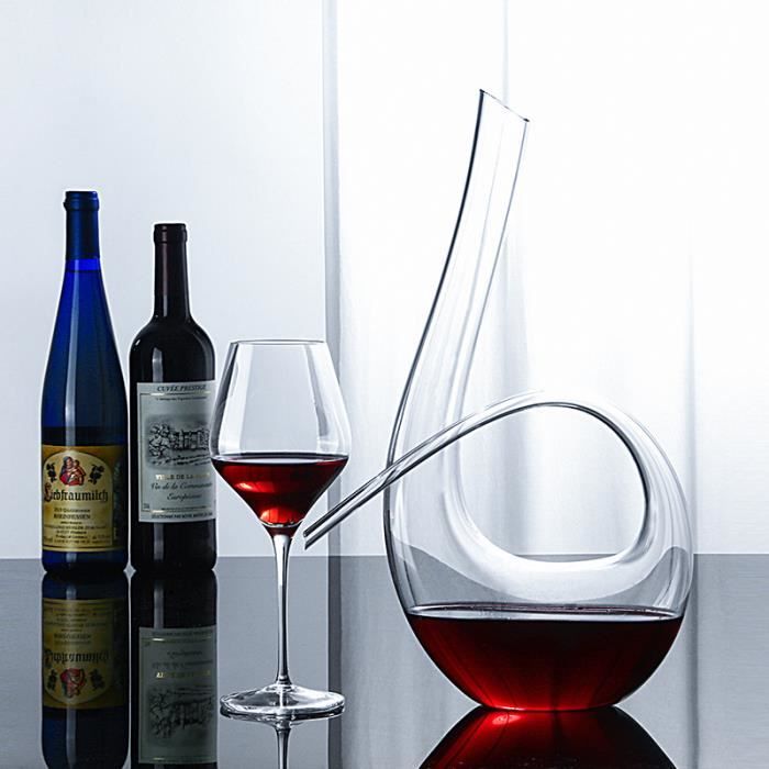 Carafe à Vin en Cristal, Carafe à Décanter 1500ML sans Plomb, Aérateurde de Vin Accessoires du Vin