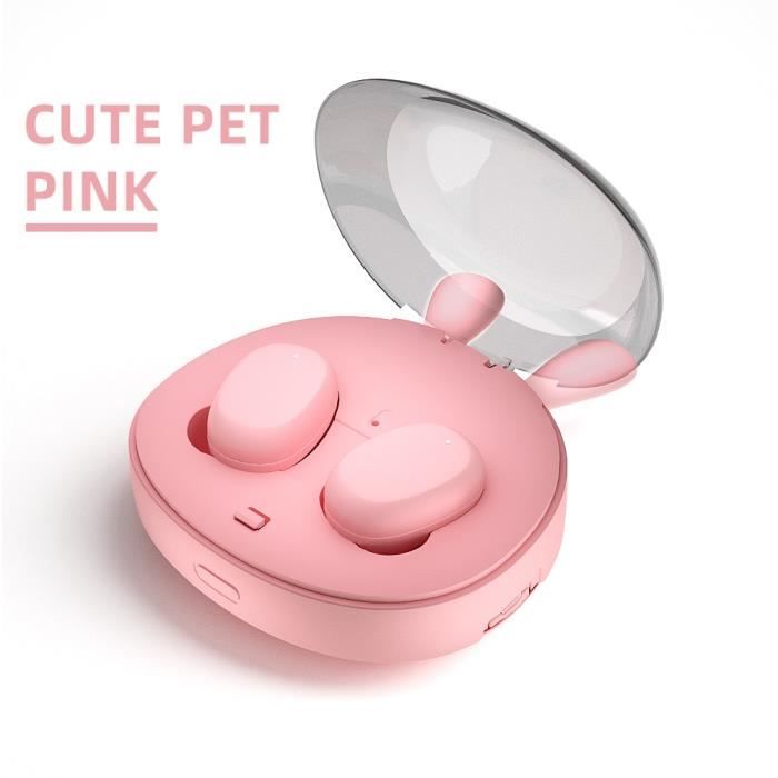 GVANCA i 10 TWS empreinte digitale tactile 5.0 Bluetooth écouteurs sans fil écouteurs HD stéréo écouteurs - Type Pink Rabbit-900mAh