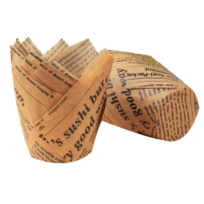 MC7898 Gobelets en papier pour la cuisson des tulipes ~Jaune clair