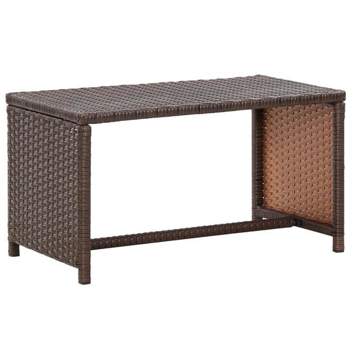 Beau - Moderne-Table Basse Style Vintage - Industrielle Table de Salon Table à café- Marron 70x40x38 cm Résine tressée🎼8217