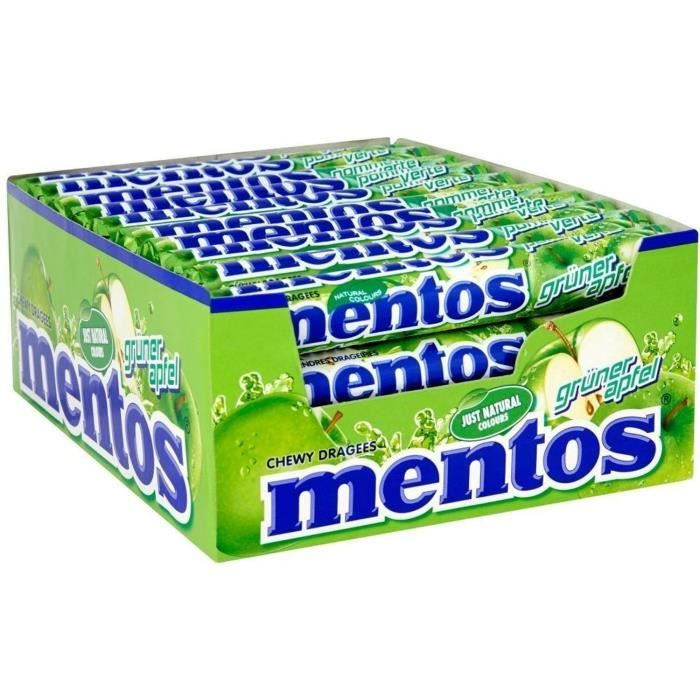 MENTOS Boîte de 40 rouleaux Pomme