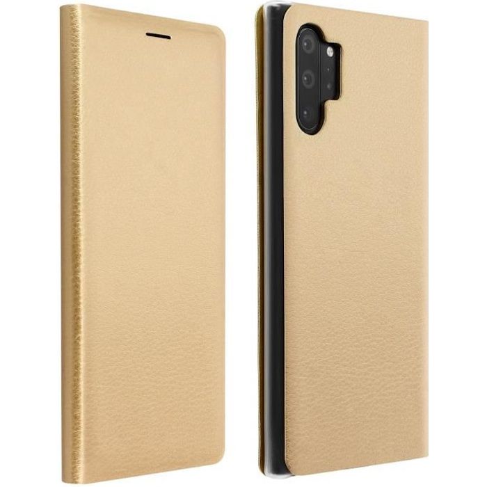 Housse Samsung Galaxy Note 10 Plus Étui Folio à Clapet Porte-carte Or Jaune