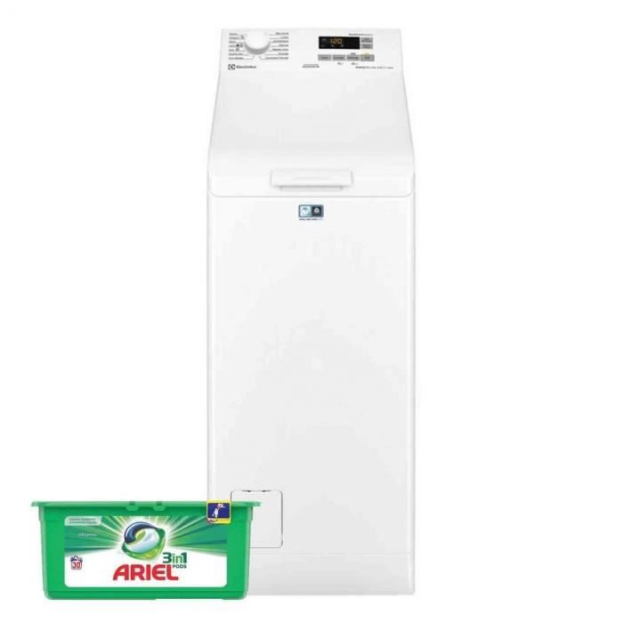 ELECTROLUX Lave-linge top 6kg 1200trs/min 13 programmes Machine à laver hublot 60 Blanc