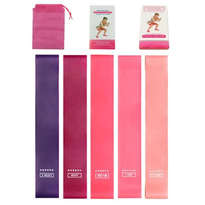 5 bandes elastique de resistance - harnais de resistance - extenseur - elastiband - sangle de musculation fitness - musculation