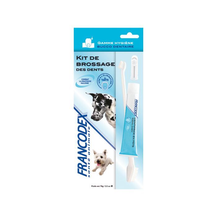 Kit de brosse a dents  dentifrice pour chiens