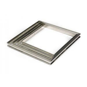 CADRE CERCLE A PATISSERIE INOX CARRE TARTE H2,7 CM 24 CM - GOBEL