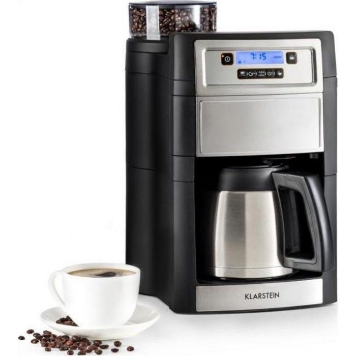 Machine à café - Klarstein - 1,25L - Cafetiere - machine cafe - avec broyeur intégré - 10 tasses - 1000W - Argent