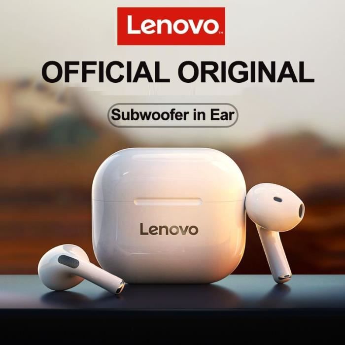 Lenovo – écouteurs sans fil LP40 TWS Bluetooth 5.0, double stéréo, réduction du bruit, commande tactile, basse, longue durée de veil