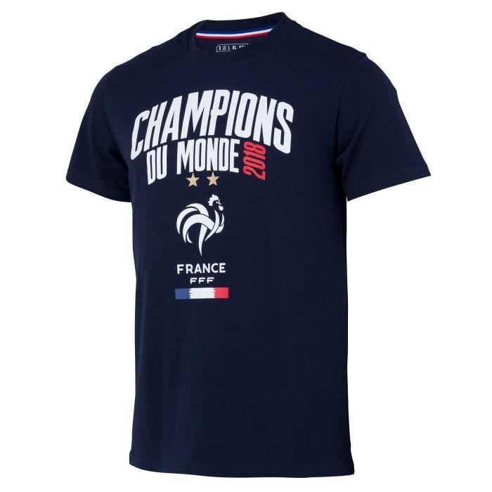 T-shirt Equipe de FRANCE - CHAMPION DU MONDE 2018 - FFF - Adulte