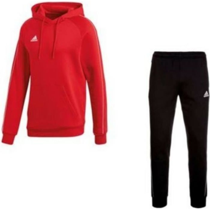 Jogging Polaire A Capuche Homme Adidas Rouge et Noir
