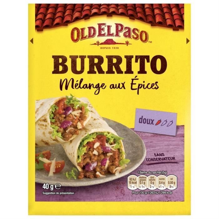 OLD EL PASO - Épices Pour Burrito 40G - Lot De 4
