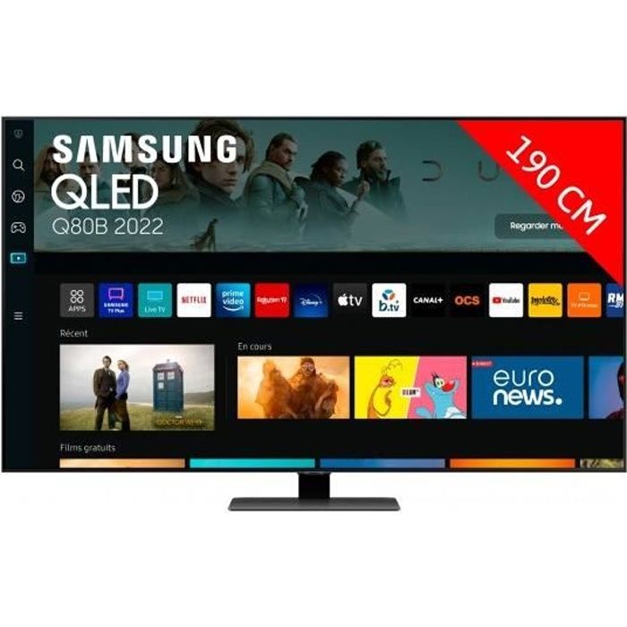 SAMSUNG TV QLED 4K 189 cm QE75Q80B Smart TV 75 pouces