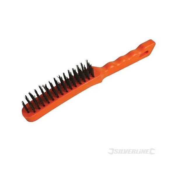 Brosse racloir,fil d'acier, manche plastique -…